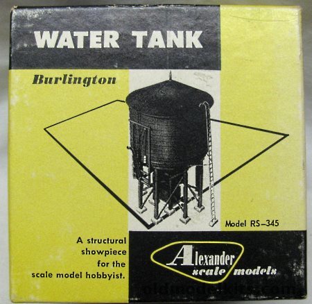 Alexander 1/87 Burlington Standard 50,000 Gallon Water Tank - HO Craftsman Kit, RS-345 plastic model kit